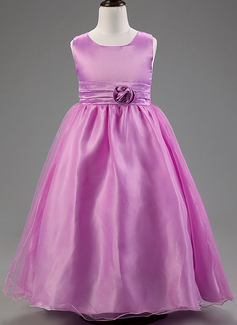 Ballkjole/Prinsesse Scoop Ankel-lengde Brudepikekjole barn med Blomst 