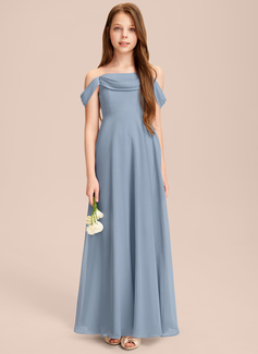 A-line Off the Shoulder Chiffon Dress