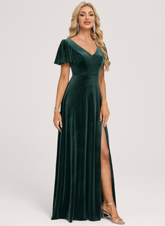 A-line Ruffle Velvet Dress