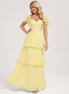 A-line Pleated Chiffon Dress