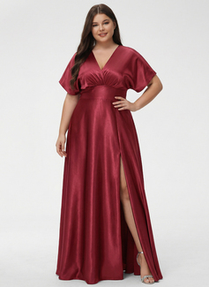 A-line One Shoulder Stretch Satin Dress