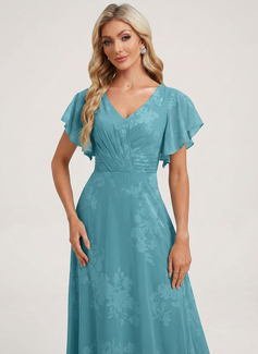 A-line Ruffle Chiffon Dress