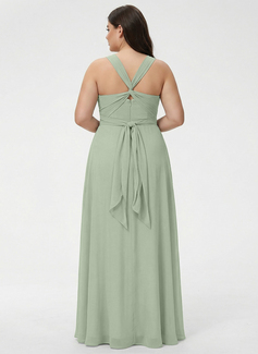 A-line Off the Shoulder Ruffle Chiffon Dress