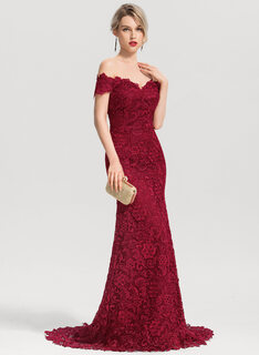 Robe maxi à épaules dénudées bustier en dentelle