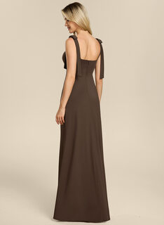 Robe fourreau à col carré en jersey stretch
