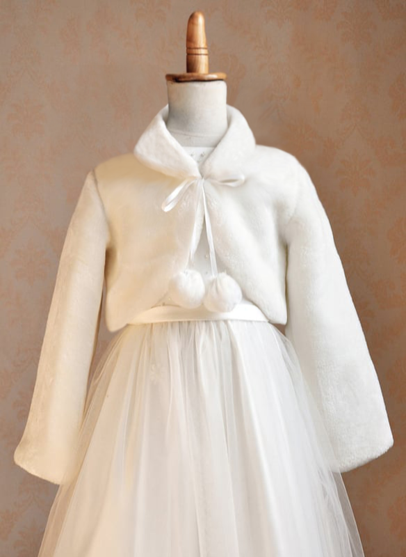 Bloemenmeisje faux fur lange mouwen bolerojasje