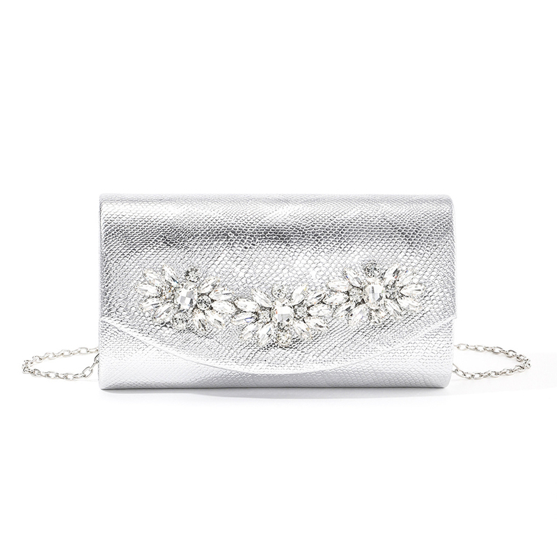 Beading Party PU Clutch Bags in Black Silver White 