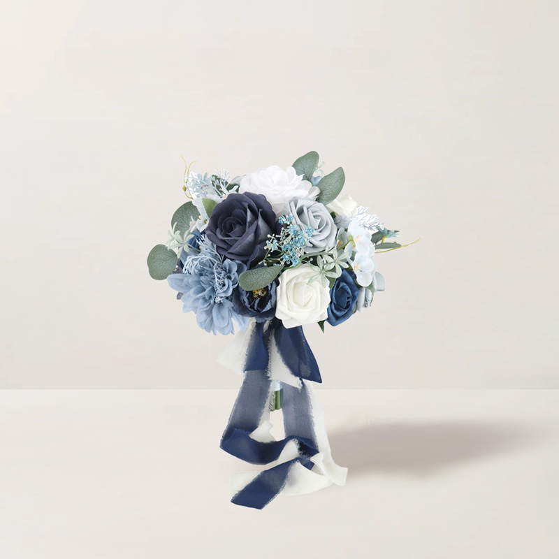 Artificial Wedding Flowers Round Silk Flower Roses Bridal Bouquets 