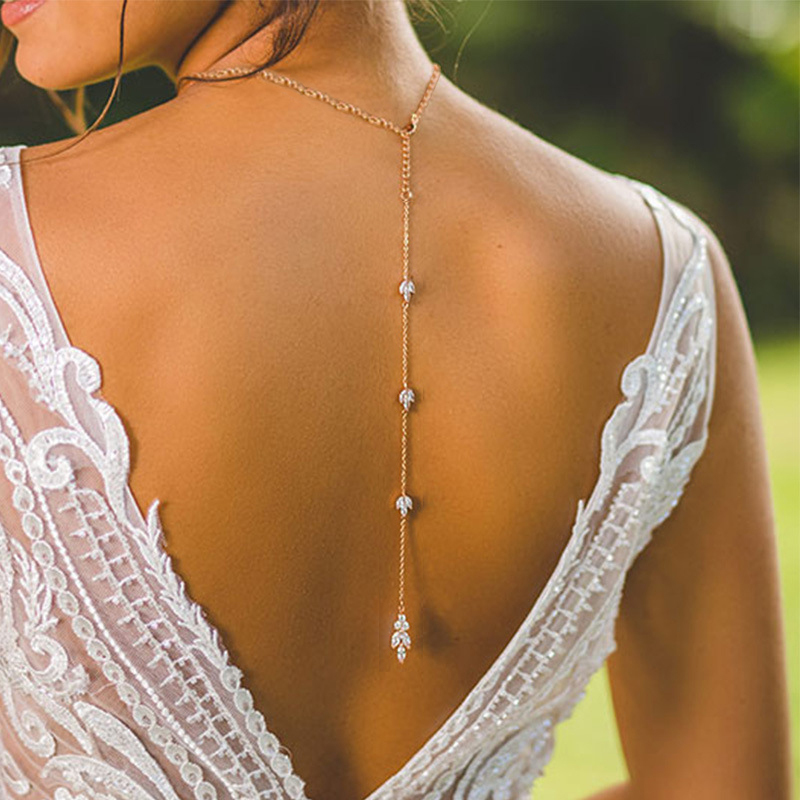Elegant Rhinestone Back Necklaces 