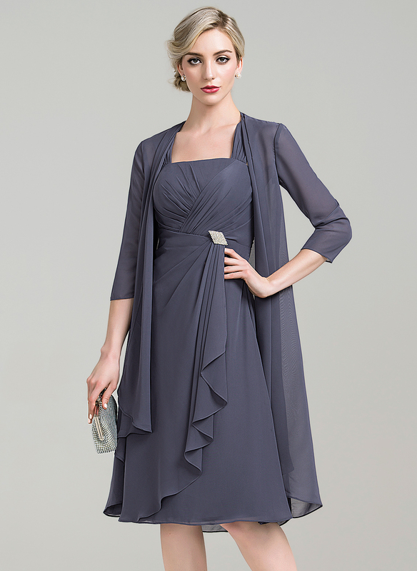 De chiffon 3/4 mouwen speciale gelegenheden mother's wrap