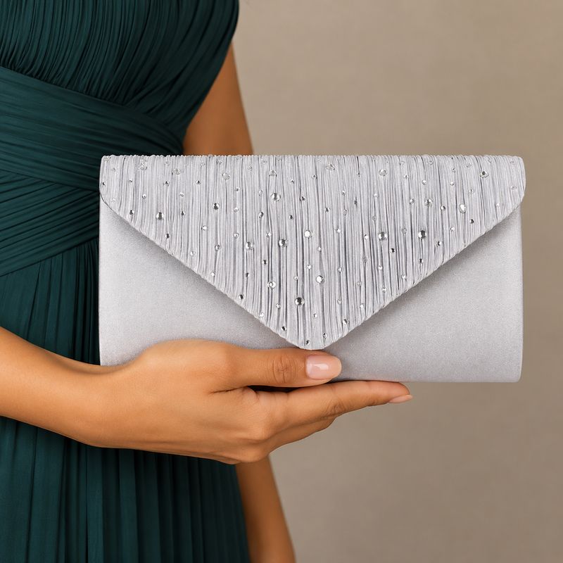 Pochettes élégante polyester mariage cérémonie et soirée à abricot noir or argent 