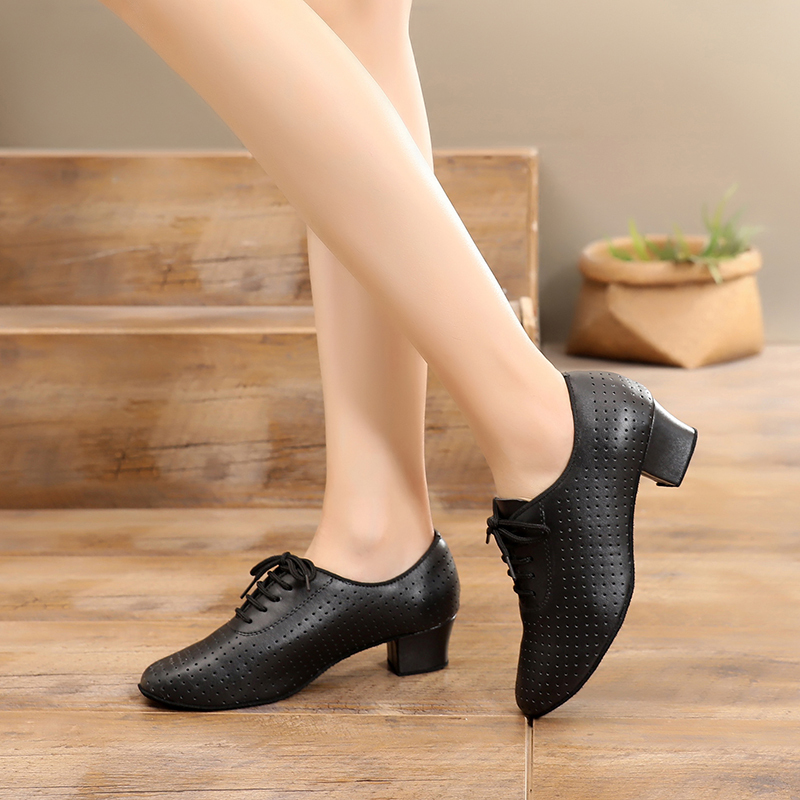 Jazz Latin Swing med Blondér Kvinner Egte Lær Dansesko 