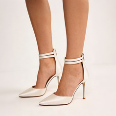 Dla kobiet Obuwie Ślubne Satyna Wysoki obcas Point Toe Obcasy ślubne Elegancki Ślub obuwie