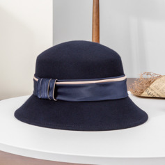 Elegant Winter Band Wool Wedding Cloche Hats 