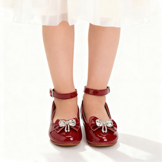 Mädchen Flache Schuhe Prinzessinschuhe Party Schleife Strass Kunstleder Runde Schuhspitze Flach Schuhe 