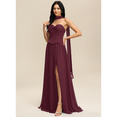 A-line Sweetheart Pleated Chiffon Dress