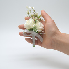 1 PC Artificial Wedding Flowers Silk Cloth Roses Boutonniere 