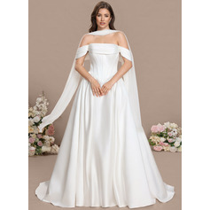 Robe princesse à épaules dénudées bustier multipositions en mousseline