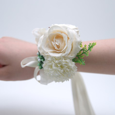 1 PC Artificial Wedding Flowers Silk Cloth Roses Wrist Corsage 