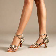 Women's Latin Shoes High Heel Satin Indoor Dance Shoes