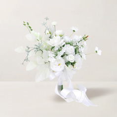 Keinotekoinen hääkukat vapaamuotoinen silkki kangas ruusut morsiamen kukkakimppuihin 