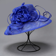 Damen Breites Krempe Blumen Twist-Bogen Sinamay Kentucky Derby Damentag Kirchenhüte 
