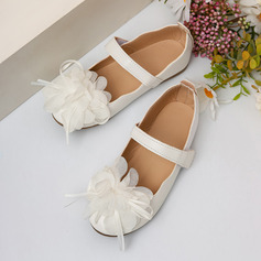 Girl's Flower Girl Shoes Wedding Flower Faux Leather Round Toe Flat Heel Shoes 