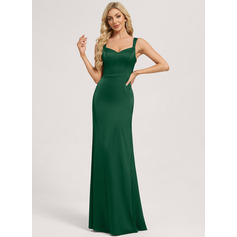 Sheath/Column Sweetheart Floor-Length Matte Satin Bridesmaid Dress (007428753)