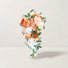 Keinotekoinen hääkukat vesiputous silkki kukka ruusut morsiamen kukkakimppuihin 