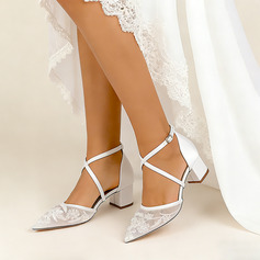 Dla kobiet Obuwie Ślubne Koronka Obcas Slupek Point Toe Obcasy ślubne Elegancki Ślub obuwie