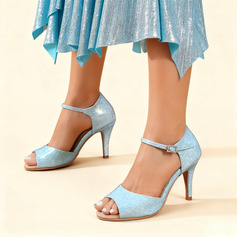 Mujer zapatos de baile latino tacón alto purpurina al aire libre zapatos de danza 