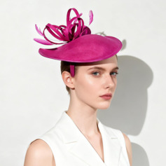 Women's Vintage Faux Feather Twist Bow Sinamay Kentucky Derby Fascinators With Headband