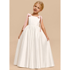 A-line Bow Satin Dress