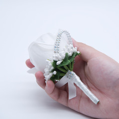 1 PC Artificial Wedding Flowers Silk Cloth Roses Boutonniere 