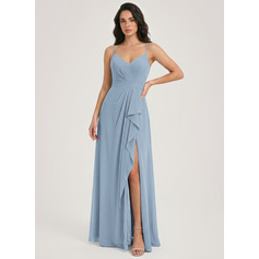 Kjole A-line kjole i Chiffon med Ruched