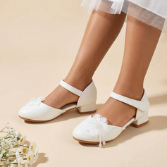 Bambina scarpe flower girl all'aperto cristallo similpelle punta tonda tacco spesso scarpe