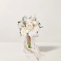 Artificial Wedding Flowers Free-Form Silk Cloth Roses Bridesmaid Bouquets 