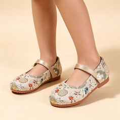 Bambina scarpe flower girl all'aperto ricamo similpelle punta tonda tacco piatto scarpe