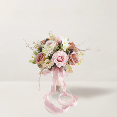 Artificiale fiori per matrimonio free form fiore di seta delle rose mazzi da sposa 