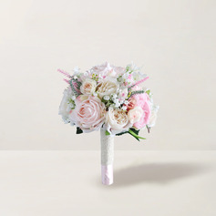 Keinotekoinen hääkukat kimppu muoto silkki kukka ruusut morsiusneito kukkakimppuihin 