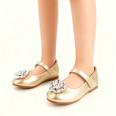 Mädchen Flache Schuhe Blumenmädchen Schuhe Freizeit Party Mary Jane Blume Kunstleder Runde Schuhspitze Flach Schuhe 