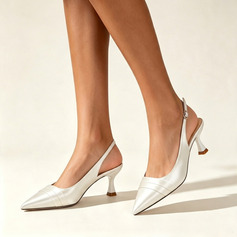 Women's Wedding Shoes Satin Flare Heel Point Toe Wedding Heels Elegant Ruched Wedding Shoes