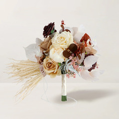 Keinotekoinen hääkukat vapaamuotoinen silkki kangas ruusut morsiamen kukkakimppuihin 