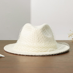 Vintage Winter Veil Wool Wedding Fedora Hats 
