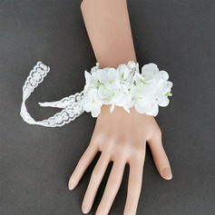 Artificial flores de casamento cetim buquê de pulso