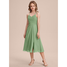 Jurk a-lijn-jurk van de chiffon met plooirok