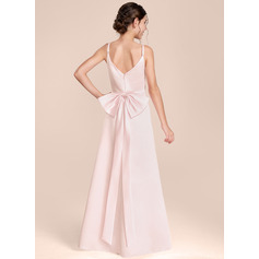 A-линии Плиссированный Satin Платье