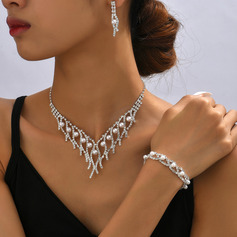 Elegant Rhinestone Pearl Wedding Evening Necklace Earrings Bracelet Jewelry Sets (Set of 3) (011289385)