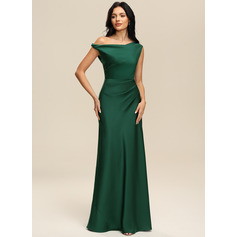 A-line Pleated Matte Satin Dress