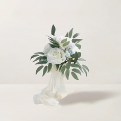 Artificial Wedding Flowers Free-Form Silk Cloth Roses Bridesmaid Bouquets 